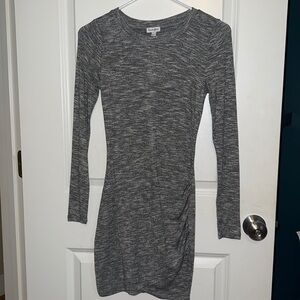 XS heather gray long sleeve sweater dress